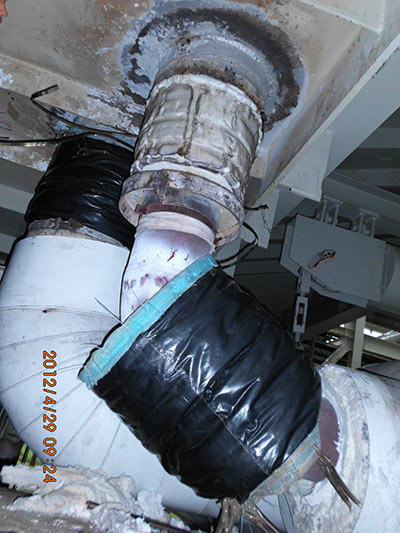 穿墙膨胀节施工现场